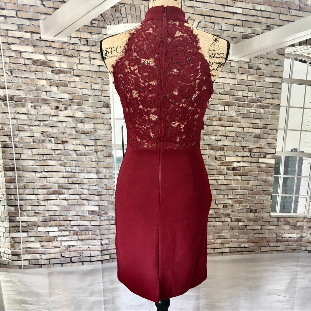 Lulus Rayleigh Burgundy Halter Mini Dress in S and M NWT - Picture 11 of 16